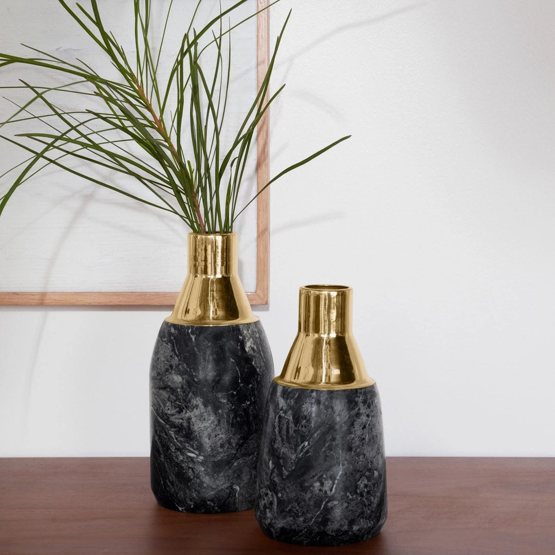 Made Goods Isabis Vase Large Black Marble 3 Made Goods Isabis Vase Large Black Marble