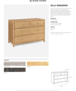 Made Goods Isla Dresser Natural Rattan 48