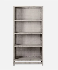 Made Goods Isla Bookcase French Gray Peeled Rattan New Arrivals