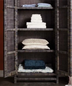 Made Goods Isla Cabinet Smoke Peeled Rattan New Arrivals