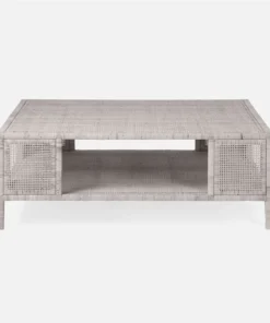 Made Goods Isla Coffee Table French Gray Rattan
