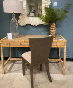 Made Goods New Arrivals Isla 2 Drawer Desk Natural Peeled Rattan