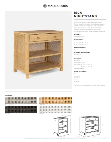 Made Goods Isla Single Nightstand White 2 Made Goods Isla Single Nightstand White
