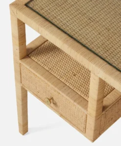 Made Goods New Arrivals Isla Open Shelves Desk Natural Peeled Rattan