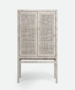 Made Goods Isla Standing Cabinet French Gray Peeled Rattan