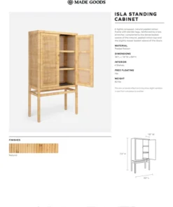 Made Goods New Arrivals Isla Standing Cabinet Natural