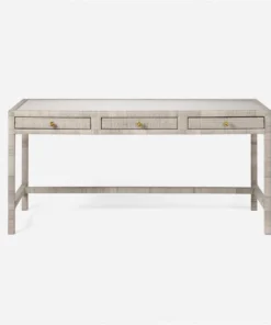 Made Goods New Arrivals Isla 3 Drawer Desk French Gray Rattan