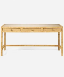 Made Goods Isla 3 Drawer Desk Natural Peeled Rattan