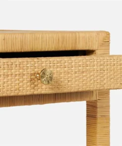 Made Goods New Arrivals Isla 2 Drawer Desk Natural Peeled Rattan