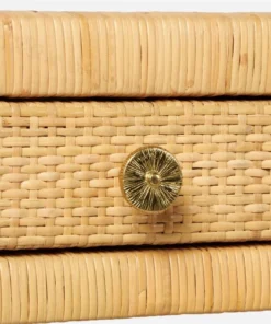 Made Goods New Arrivals Isla 2 Drawer Desk Natural Peeled Rattan