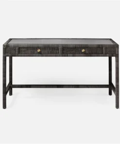 Made Goods Isla 2 Drawer Desk Smoke Peeled Rattan