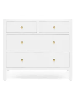 Made Goods New Arrivals Jarin 36" Dresser Designer White Faux Belgian LInen