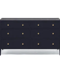 Made Goods New Arrivals Jarin 60" Dresser Dark Navy Faux Belgian Linen