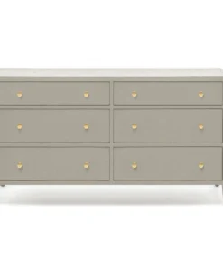 Made Goods Jarin 60" Dresser Light Gray Faux Belgian Linen