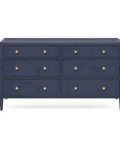 Made Goods Jarin 60" Dresser True Navy Faux Belgian Linen