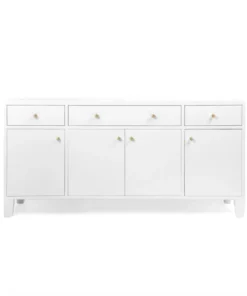 Made Goods Jarin Buffet Designer White Faux Belgian Linen New Arrivals