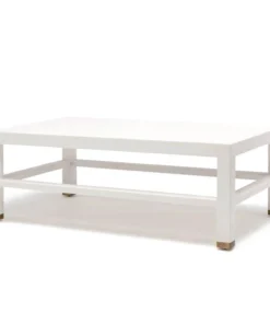 Made Goods Jarin Coffee Table Designer White Faux Belgian Linen New Arrivals