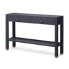 Made Goods Jarin Console Dark Navy Faux Belgian Linen New Arrivals