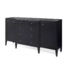 Made Goods Jarin Deep Drawer Buffet Dark Navy Faux Belgian Linen New Arrivals