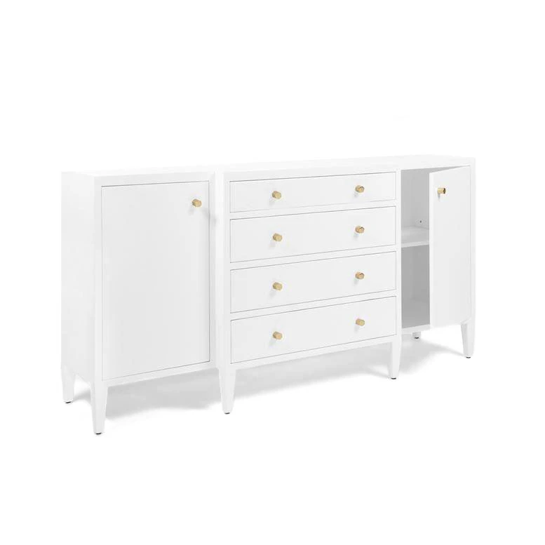 Made Goods Jarin Deep Drawer Buffet Designer White Faux Belgian Linen 4 Made Goods Jarin Deep Drawer Buffet Designer White Faux Belgian Linen