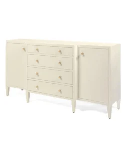Made Goods Jarin Deep Drawer Buffet White Faux Belgian Linen New Arrivals