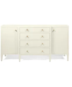Made Goods Jarin Deep Drawer Buffet White Faux Belgian Linen New Arrivals