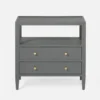 Made Goods Jarin Double Nightstand Graphite Faux Belgian Linen