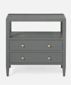 Made Goods Jarin Double Nightstand Graphite Faux Belgian Linen
