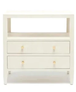 Made Goods New Arrivals Jarin Double Nightstand White Faux Belgian Linen