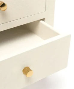 Made Goods New Arrivals Jarin Double Nightstand White Faux Belgian Linen