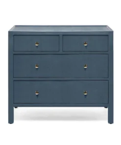 Made Goods Jarin 36" Dresser True Navy Faux Belgian Linen
