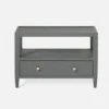 Made Goods Jarin Low Double Nightstand Graphite Faux Belgian Linen New Arrivals