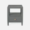 Made Goods Jarin Low Single Nightstand Graphite Faux Belgian Linen New Arrivals