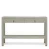 Made Goods Jarin Narrow Console Gray Faux Belgian Linen