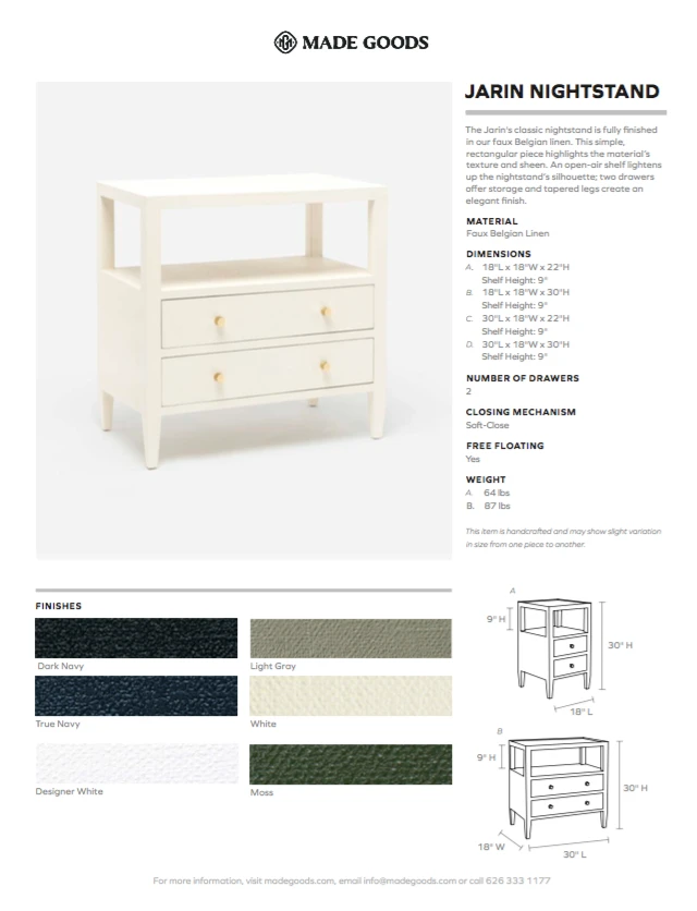 Made Goods Jarin Low Double Nightstand Designer White New Arrivals 9 Made Goods Jarin Low Double Nightstand Designer White New Arrivals