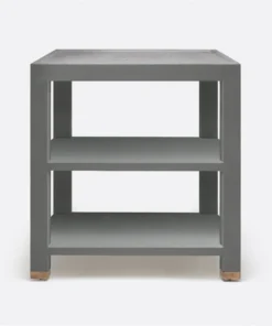 Made Goods Jarin Side Table Graphite Belgian Faux Linen