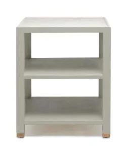 Made Goods New Arrivals Jarin Side Table Light Gray Faux Belgian Linen