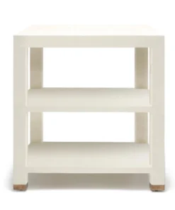 Made Goods New Arrivals Jarin Side Table White Faux Belgian Linen