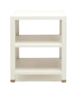 Made Goods New Arrivals Jarin Side Table White Faux Belgian Linen