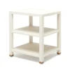 Made Goods New Arrivals Jarin Side Table White Faux Belgian Linen