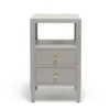 Made Goods Jarin Single Nightstand Light Gray Faux Belgian Linen New Arrivals