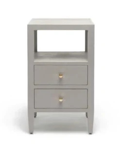 Made Goods Jarin Single Nightstand Light Gray Faux Belgian Linen New Arrivals