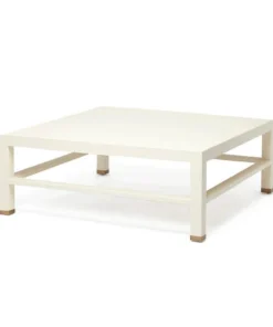 Made Goods Jarin Square Coffee Table White Faux Belgian Linen