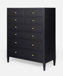 Made Goods Jarin Tallboy Dark Navy Faux Belgian Linen New Arrivals