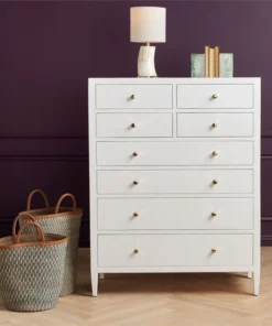 Made Goods New Arrivals Jarin Tallboy Designer White Faux Belgian Linen