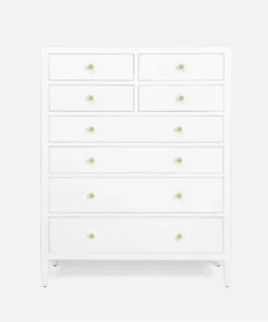 Made Goods New Arrivals Jarin Tallboy Designer White Faux Belgian Linen