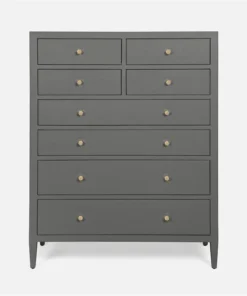 Made Goods Jarin Tallboy Graphite Faux Belgian Linen
