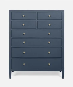 Made Goods New Arrivals Jarin Tallboy True Navy Faux Belgian Linen