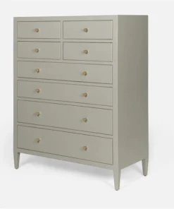 Made Goods Jarin Tallboy Light Gray Faux Belgian Linen