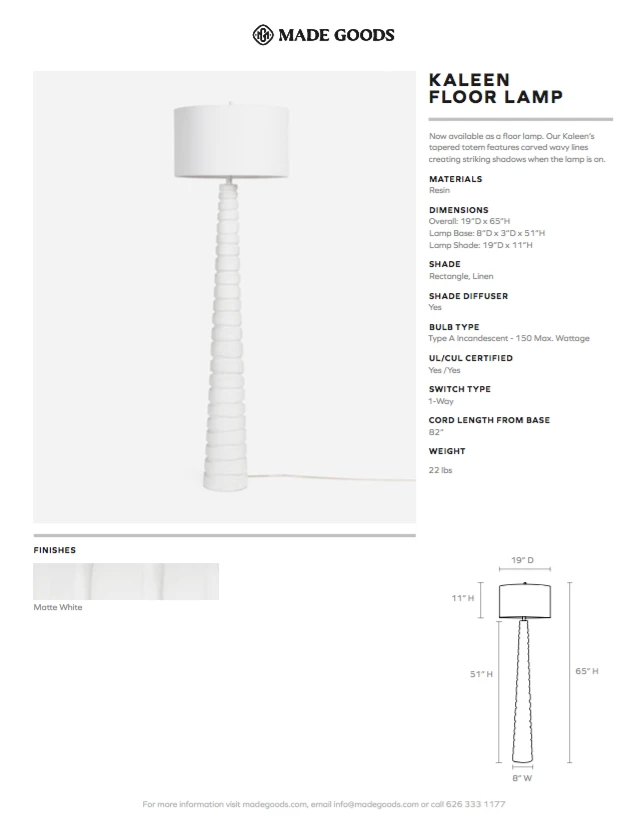 Made Goods New Arrivals Kaleen Floor Lamp 3 Made Goods New Arrivals Kaleen Floor Lamp